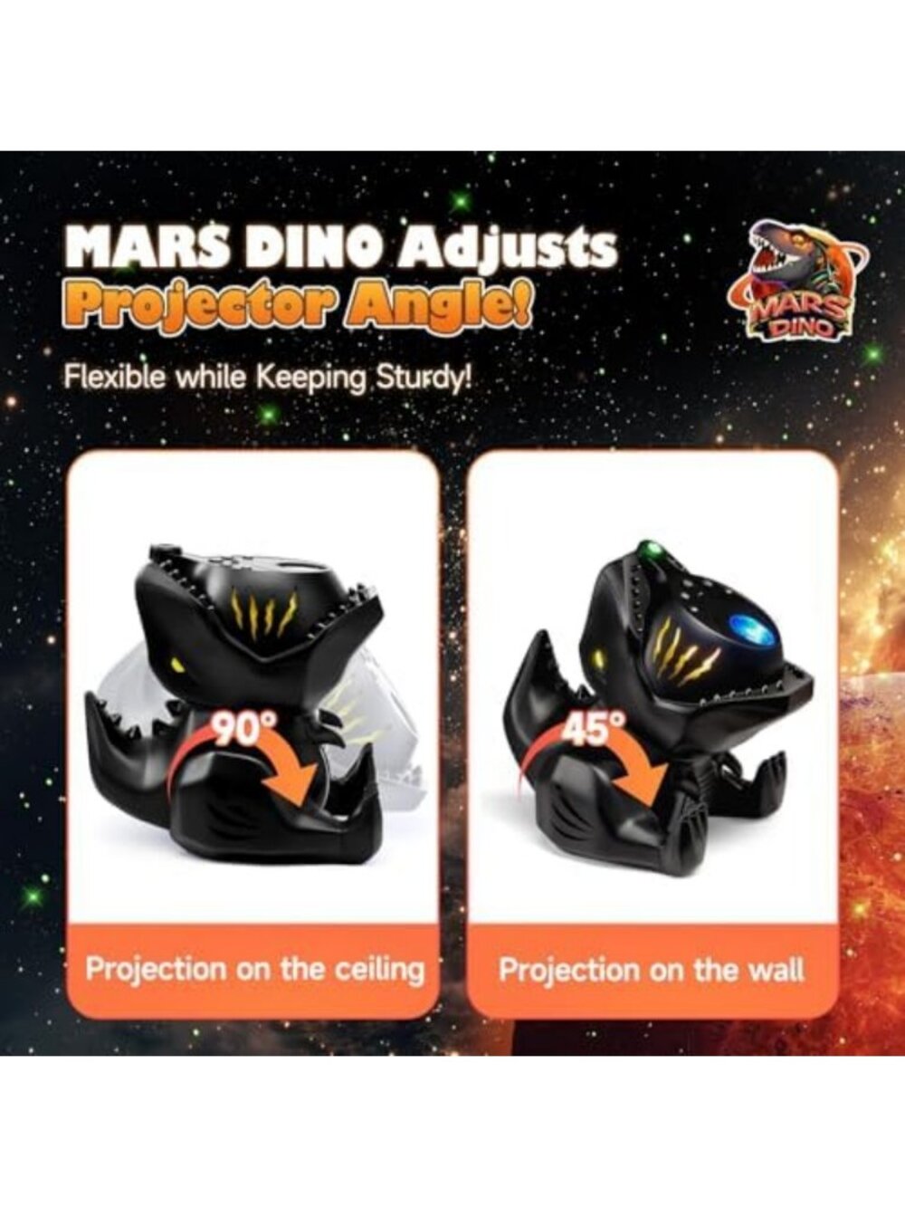 Dinosaur Night Light Projector & Sound Machine, Bluetooth, Remote Control, Baby - Picture 5 of 6